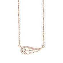 Naszyjnik pozłacany różowym złotem eleganckie skrzydło z cyrkoniami