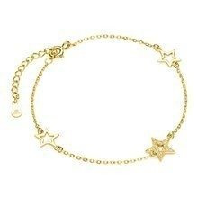 Srebrna pr.925 pozłacana bransoletka z gwiazdkami