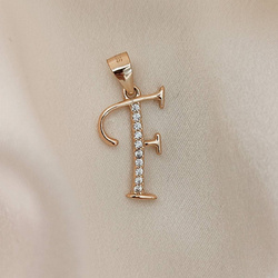 Zawieszka pozłacana ozdobna literka F