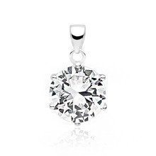 Zawieszka srebrna z białą cyrkonią 12 mm