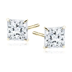 Kolczyki Camille pozłacane z białą cyrkonią 5 mm