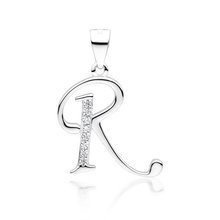 Zawieszka srebrna ozdobna literka R