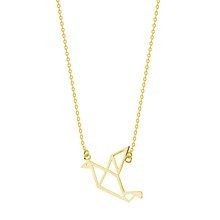 Srebrny naszyjnik pr.925 - Origami turkawka pozłacana