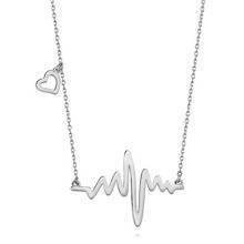 Naszyjnik srebrny linia pulsu i serduszko