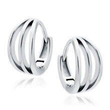 Kolczyki srebrne potrójne małe kółka