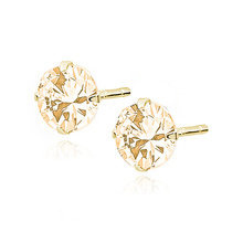 Kolczyki Diana pozłacane z szampańską cyrkonią 6 mm