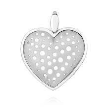 Zawieszka srebrna duży medalion w kształcie ażurowego serca