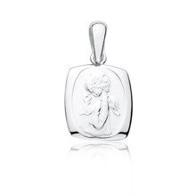 Medalik srebrny kwadratowy z aniołkiem pr.925