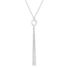 Naszyjnik srebrny wiszący z kółkiem i łańcuszkami