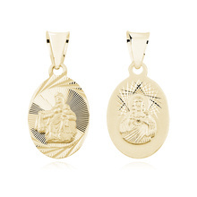 Srebrny pozłacany medalik Jezus Matka / Boska Szkaplerzna