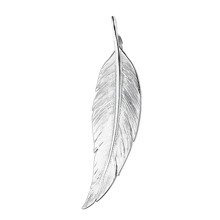 Srebrna zawieszka pr.925 - pióro