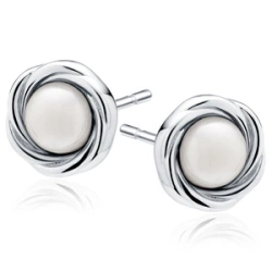 Kolczyki srebrne wkrętki z perłą