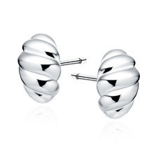 Kolczyki srebrne wkrętki muszle