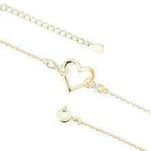 Srebrna (925) pozłacana bransoletka - serce i nieskończoności z białymi cyrkoniami