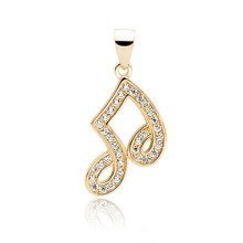 Srebrna zawieszka pr.925 nuta z cyrkoniami pozłacana