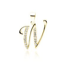 Zawieszka pozłacana ozdobna literka W