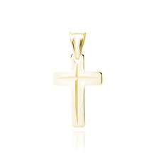 Srebrny (pr.925) pozłacany krzyżyk diamentowany