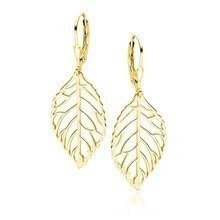 Kolczyki srebrne pr. 925 pozłacane liście