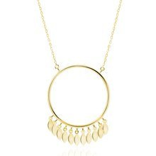 Naszyjnik pozłacany w stylu boho koło z łezkami