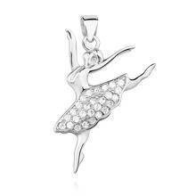 Srebrna zawieszka pr.925 baletnica z cyrkoniami