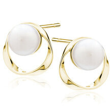 Kolczyki pozłacane duże eleganckie z perłami