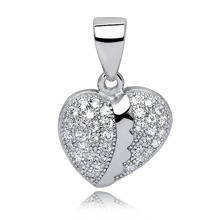 Zawieszka srebrna serduszko z cyrkoniami