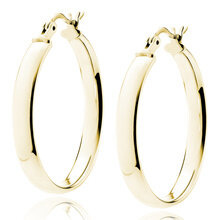 Kolczyki pozłacane średnie koła 30 mm