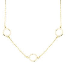 Srebrny naszyjnik pr.925 pozłacany - trzy kręgi