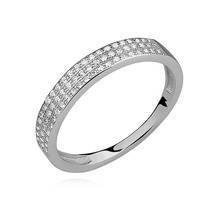 Pierścionek srebrny obrączka z trzema rzędami cyrkonii