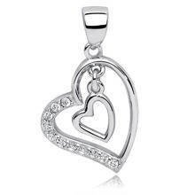 Zawieszka srebrna podwójne ruchome serduszko