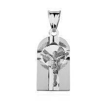 Srebrny diamentowany medalik pr.925 Jezus na krzyżu
