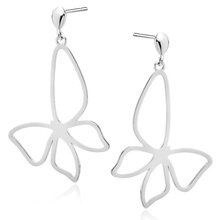 Kolczyki srebrne wiszące duże motyle