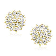 Srebrne pozłacane kolczyki pr. 925 z cyrkoniami