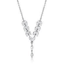 Srebrny, stylowy, ślubny naszyjnik pr.925 z cyrkoniami.