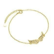 Srebrna pozłacana bransoletka pr. 925 skrzydła z cyrkoniami