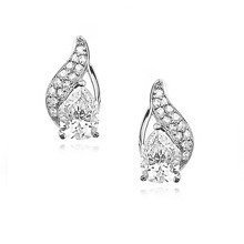 Srebrne pr.925 kolczyki cyrkonia biała