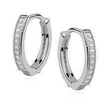 Srebrne kolczyki pr.925 kółka z rzędem cyrkonii