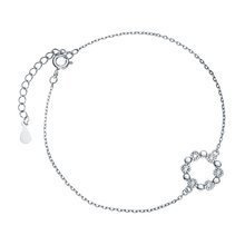 Srebrna bransoletka pr.925 kwiatek z cyrkoniami