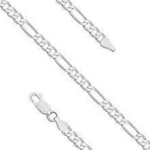 Bransoletka figaro rodowana diamentowana płaska 5,6 mm