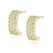 Srebrne pr.925 pozłacane kolczyki z cyrkonią