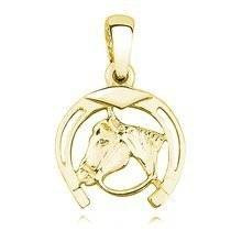 Zawieszka pozłacana podkowa z koniem