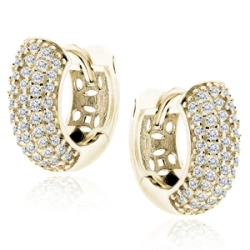 Kolczyki pozłacane kółka z białymi cyrkoniami