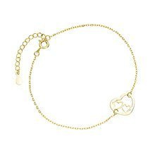 Srebrna (925) pozłacana bransoletka - serduszka