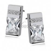 Srebrne, efektowne kolczyki pr.925 Cyrkonia biała