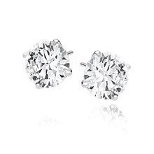 Kolczyki Charlotte srebrne rodowane z białą cyrkonią 10 mm