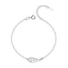 Bransoletka srebrna eleganckie skrzydło z cyrkoniami