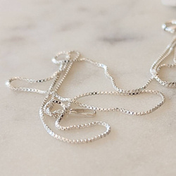 Łańcuszek srebrny splot kostka wenecka 0,7 mm