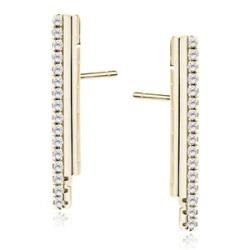 Srebrne pozłacane kolczyki pr. 925 z białymi cyrkoniami