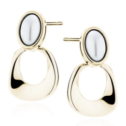 Srebrne pozłacane kolczyki pr. 925 z perłą