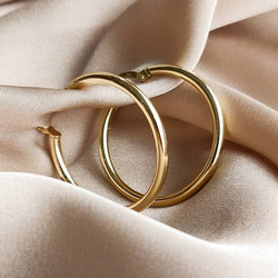 Kolczyki pozłacane kółka duże polerowane wysoki połysk